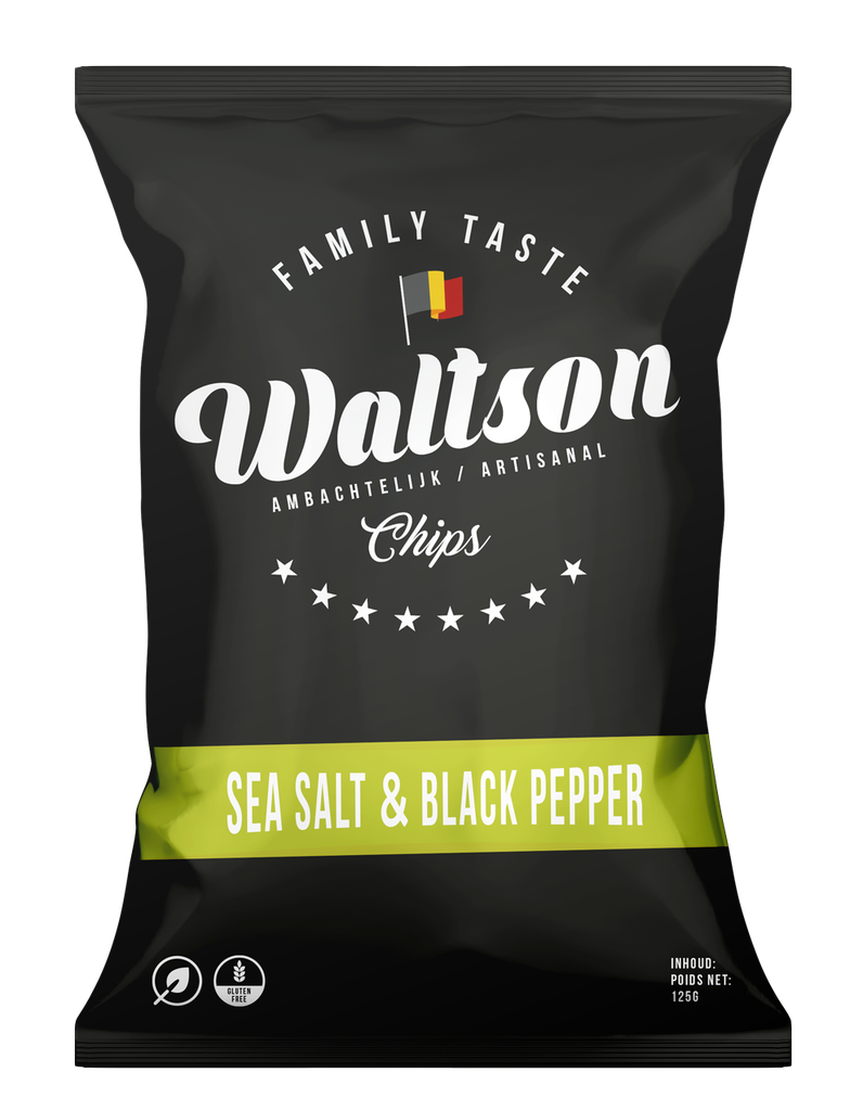 Chips sea salt &amp; black pepper 125gr